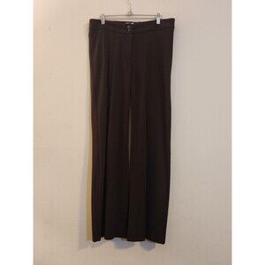 Chico's Size 1(8) Short Dark Brown Rayon/Nylon Straight Legs Button Slacks/pants